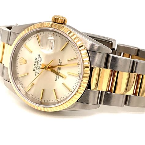 rolex datejust 16233 stainless steel champagne dial 36mm automatic watch